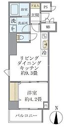 都営新宿線 菊川駅 徒歩6分の賃貸マンション 1階1LDKの間取り