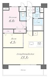 東京メトロ東西線 東陽町駅 徒歩2分の賃貸マンション 10階1SLDKの間取り