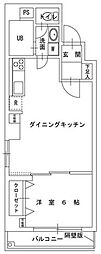 JR総武本線 錦糸町駅 徒歩9分の賃貸マンション 2階1LDKの間取り