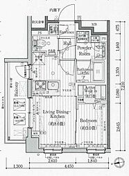 京成押上線 八広駅 徒歩4分の賃貸マンション 2階1LDKの間取り