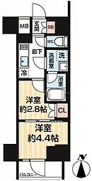 東京メトロ日比谷線 南千住駅 徒歩5分の賃貸マンション 2階2Kの間取り