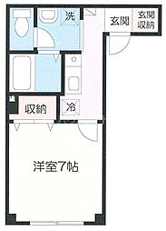 京成押上線 京成曳舟駅 徒歩7分の賃貸アパート 1階1Kの間取り