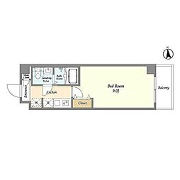 京成押上線 八広駅 徒歩8分の賃貸マンション 5階1Kの間取り