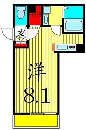京成押上線 四ツ木駅 徒歩1分の賃貸マンション 3階ワンルームの間取り