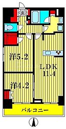 都営大江戸線 両国駅 徒歩4分の賃貸マンション 9階2LDKの間取り