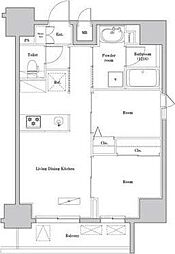都営大江戸線 両国駅 徒歩7分の賃貸マンション 3階2LDKの間取り