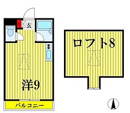 JR総武線 亀戸駅 徒歩6分の賃貸マンション 4階ワンルームの間取り