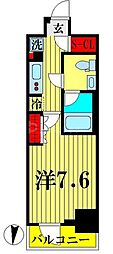 東武亀戸線 亀戸水神駅 徒歩10分の賃貸マンション 9階1Kの間取り