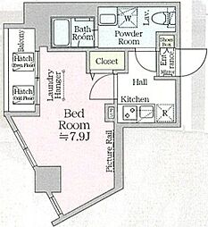東武亀戸線 小村井駅 徒歩6分の賃貸マンション 6階1Kの間取り