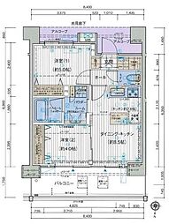 オーキッドレジデンス森下 2DKの間取図画像