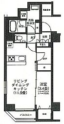 アイルプレミアム押上ノルド 1SLDKの間取図画像