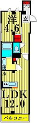 casa法恩寺橋 1LDKの間取図画像