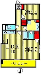 コンフォリア両国サウス 2LDKの間取図画像