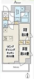 墨田区吾妻橋2丁目マンション 2LDKの間取図画像