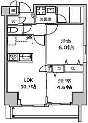 S-RESIDENCE押上Clair 2LDKの間取図画像