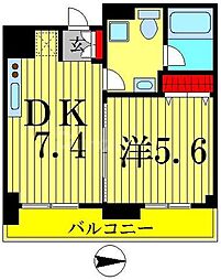 パークアクシス錦糸町 1DKの間取図画像