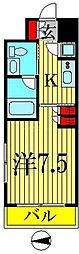 グランハイツ錦糸町 1Kの間取図画像