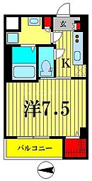 SK'ビブレ 1Kの間取図画像