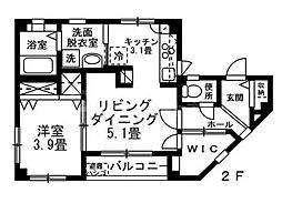 レジデンスSAITOU 1SDKの間取図画像