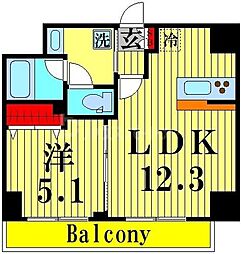 YUNOARTKAMEIDO 1LDKの間取図画像