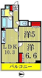 フルーヴ押上 2LDKの間取図画像