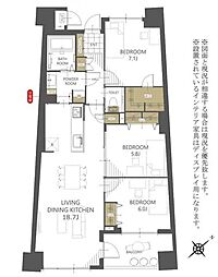 マークスプリングスメゾンA 3LDKの間取図画像