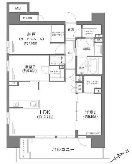 2SLDK 間取り