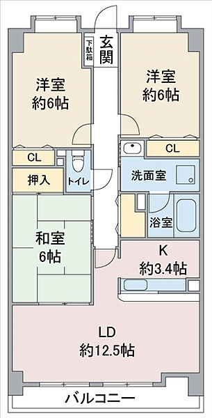 リ－フマンション　グロリアス 208｜愛知県名古屋市守山区本地が丘(賃貸マンション3LDK・2階・75.21㎡)の写真 その2