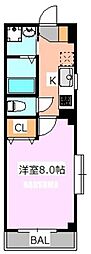 サクラテラス 1Kの間取図画像