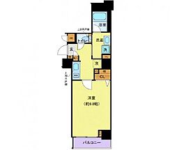 ディアレイシャス市谷薬王寺 1Kの間取図画像