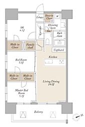 東京メトロ丸ノ内線 新宿御苑前駅 徒歩6分の賃貸マンション 17階3LDKの間取り
