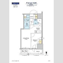 プラウドフラット四谷三丁目 1LDKの間取図画像