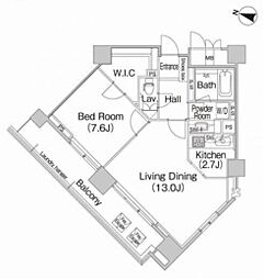 ミレニアムガーデンコート 1LDKの間取図画像