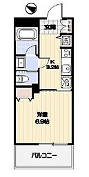 東京メトロ南北線 六本木一丁目駅 徒歩3分の賃貸マンション 5階1Kの間取り