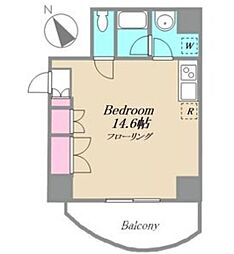 First-A虎ノ門 ワンルームの間取図画像