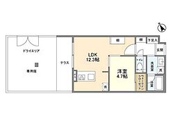 東京メトロ有楽町線 江戸川橋駅 徒歩13分の賃貸マンション 1階1LDKの間取り