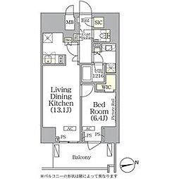 東京メトロ有楽町線 江戸川橋駅 徒歩8分の賃貸マンション 10階1LDKの間取り