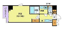 東京メトロ南北線 市ケ谷駅 徒歩5分の賃貸マンション 5階1Kの間取り