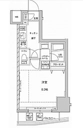 都営大江戸線 本郷三丁目駅 徒歩7分の賃貸マンション 7階1Kの間取り