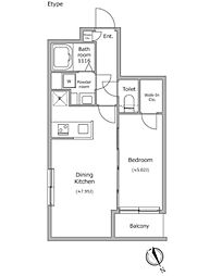 都営新宿線 曙橋駅 徒歩4分の賃貸マンション 1階1DKの間取り