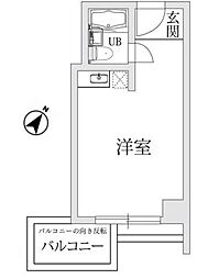 JR中央線 御茶ノ水駅 徒歩3分の賃貸マンション 4階ワンルームの間取り