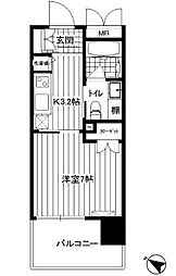 東京メトロ南北線 六本木一丁目駅 徒歩3分の賃貸マンション 5階1Kの間取り