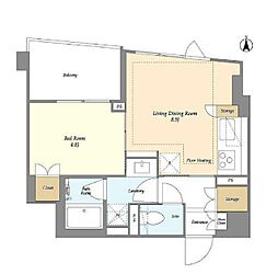LIBRGRANT四谷三丁目 1LDKの間取図画像