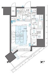 ZOOM新宿御苑前 1Kの間取図画像