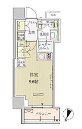 パークアクシス赤坂見附 ワンルームの間取図画像