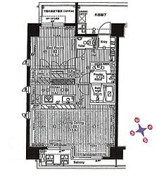 セレビア新宿御苑前 1LDKの間取図画像
