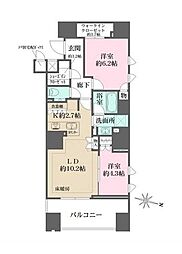 ザ・パークハウス麹町三丁目 2LDKの間取図画像