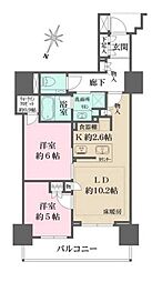 ザ・パークハウス市ヶ谷 2LDKの間取図画像
