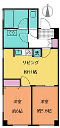 ホワイトレヂデンス 2LDKの間取図画像