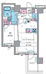 ジェノヴィア四谷三丁目グリーンヴェール 1LDKの間取図画像